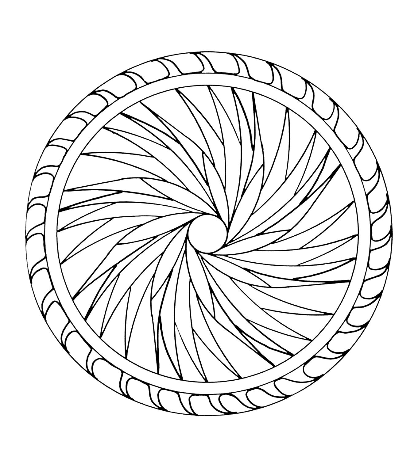 Absract Mandala Template for Children. A mandala coloring page for the youngest, low level of difficulty. Coloring can help your children to learn the skill of patience. It allows your children to be relaxed and comfortable while creating a piece of art.